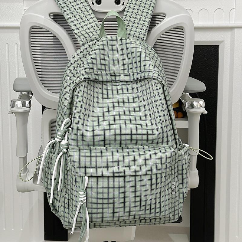 Schoolbag new plaid trend schoolbag female students Japanese versatile students large capacity design sense niche backpack backpack