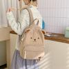 Corduroy Bear Backpack College Style Girl Cute Backpack Student Casual Cartoon Large Capacity Schoolbag