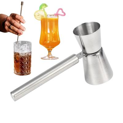 Misurino da Cocktail in Acciaio Inossidabile 304 con Manico, Doppia Testa, Misurino Giapponese Anti-Sversamento, Antiruggine, Strumenti per Misurare da Bar