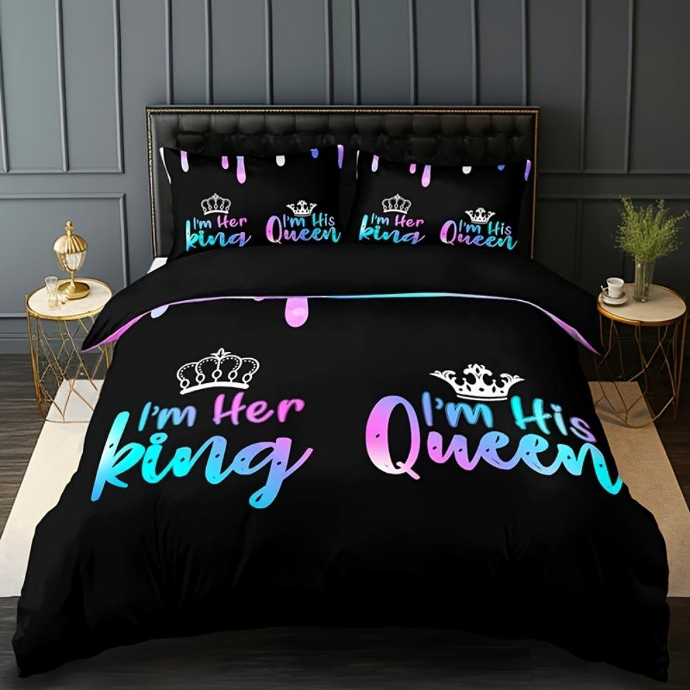 

3pcs Bedding Beautiful Color King Queen Crow Print Cozy Duvet Cover Set King Queen Twin Single Size Birthday Gift Bedroom Decor EU Single 135x200cm