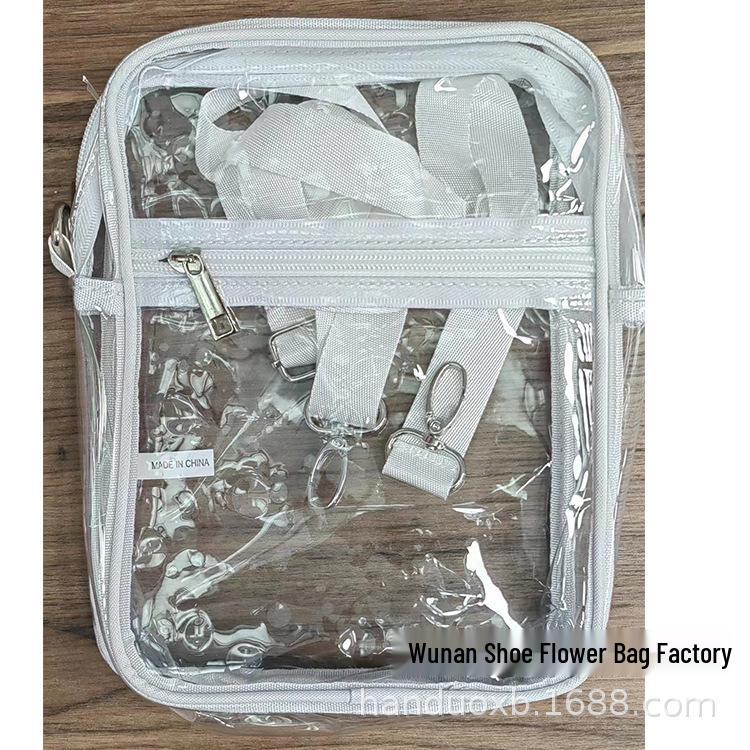 Adjustable PVC Transparent Crossbody Bag with Zipper for Concerts and Sports