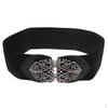PU Leather Wide Waist Belt with Elastic Buckle Costume Jewelry Accessories