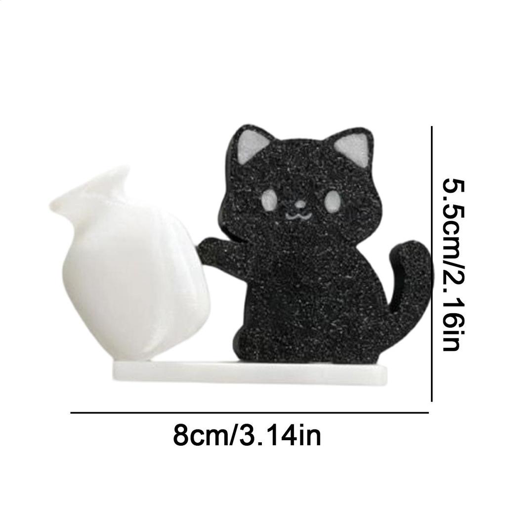 1PC Cat Pushing Vase Magnetic Refrigerator Sticker Cute Kitty Shape Fridge Magnet Ornament Whisker Storage Holder Kitchen Decor