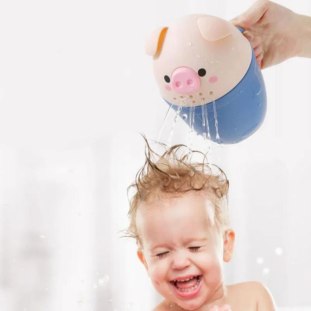 Cute Little Pig Baby Bath Water Scoop, Thick Shampoo Cup, Shower Showerhead Water Scoop