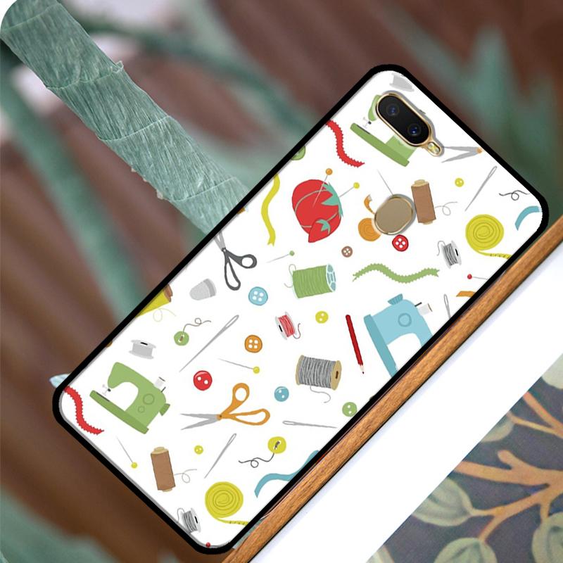 Sewing Scissors Phone Case For OPPO A15 A3S A5S A52 A72 A54 A74 A94 A83 A91 A93 A5 A9 A31 A53 A53S 2020