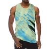 Multi Color 3D Print Tank Top For Men Summer Sports Gym Fitness Sleeveless Vest Tops Art Psychedelic Pigment Pattern T-shirt
