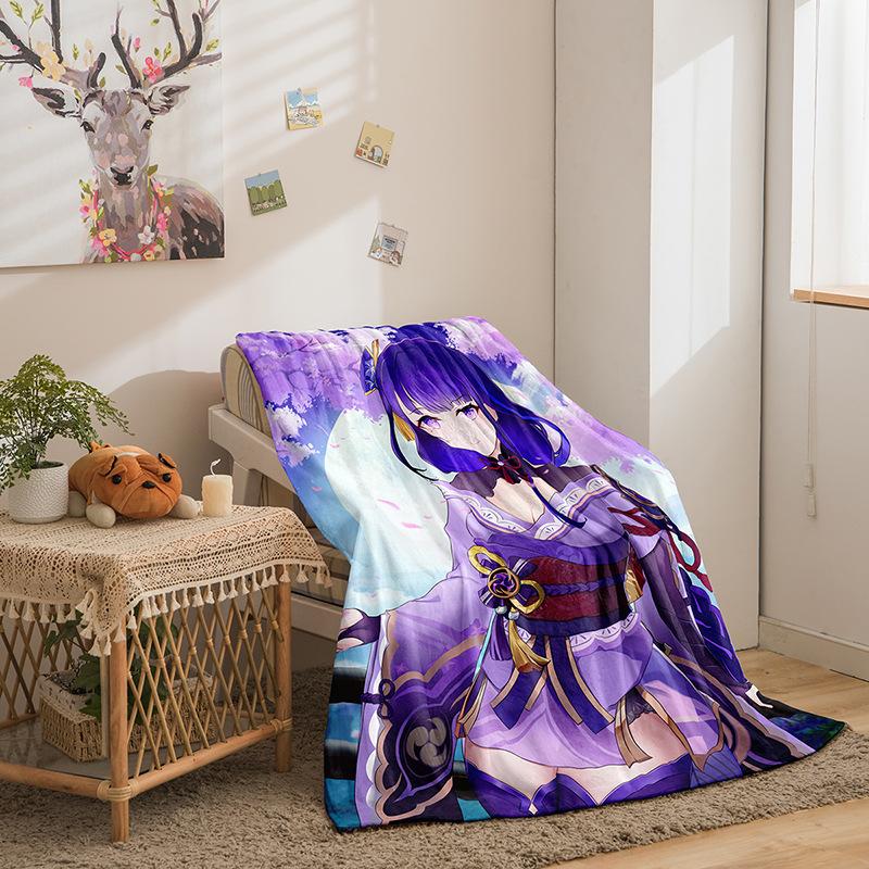 Cartoon Himan Yuanshen Series Double-Sided Flannel 3D Digital Printing Blanket Blanket