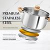 CSK Stainless Steel Pot 8 Quart Stock Pot with Visible Lid for Soup Pasta Vegetable Double Handle Dishwasher Safe