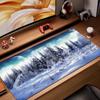 Mauspad Gamer Computer Neu Benutzerdefiniert Zuhause Tastaturmatte Mausmatte Schreibtischmatten Laptop Teppich Anti-Rutsch Mauspad Wald Schneelandschaft