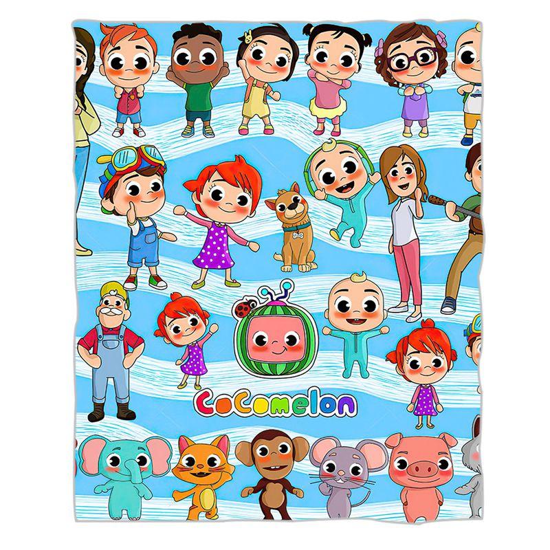 

Ultra Soft Cocomelon Flannel Blankets For Kids Warm Comfortable And Cozy Gift Blue,75x100cm-29.52x39.37in