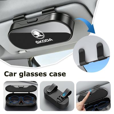 Car Visor Sunglasses Glasses Case Glasses Holder Clip Box For Octavia A5 A4 Mk1 2 Fabia Superb Rapid Mk3 Yeti 2006