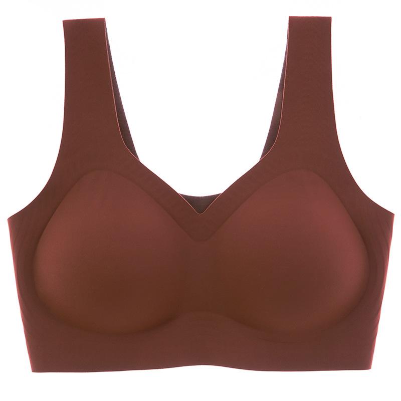 Plus Size Bra Summer Seamless Vest Flattering for Large Busts Push-up Style Thin and Sporty Plus Size Women's Bra
