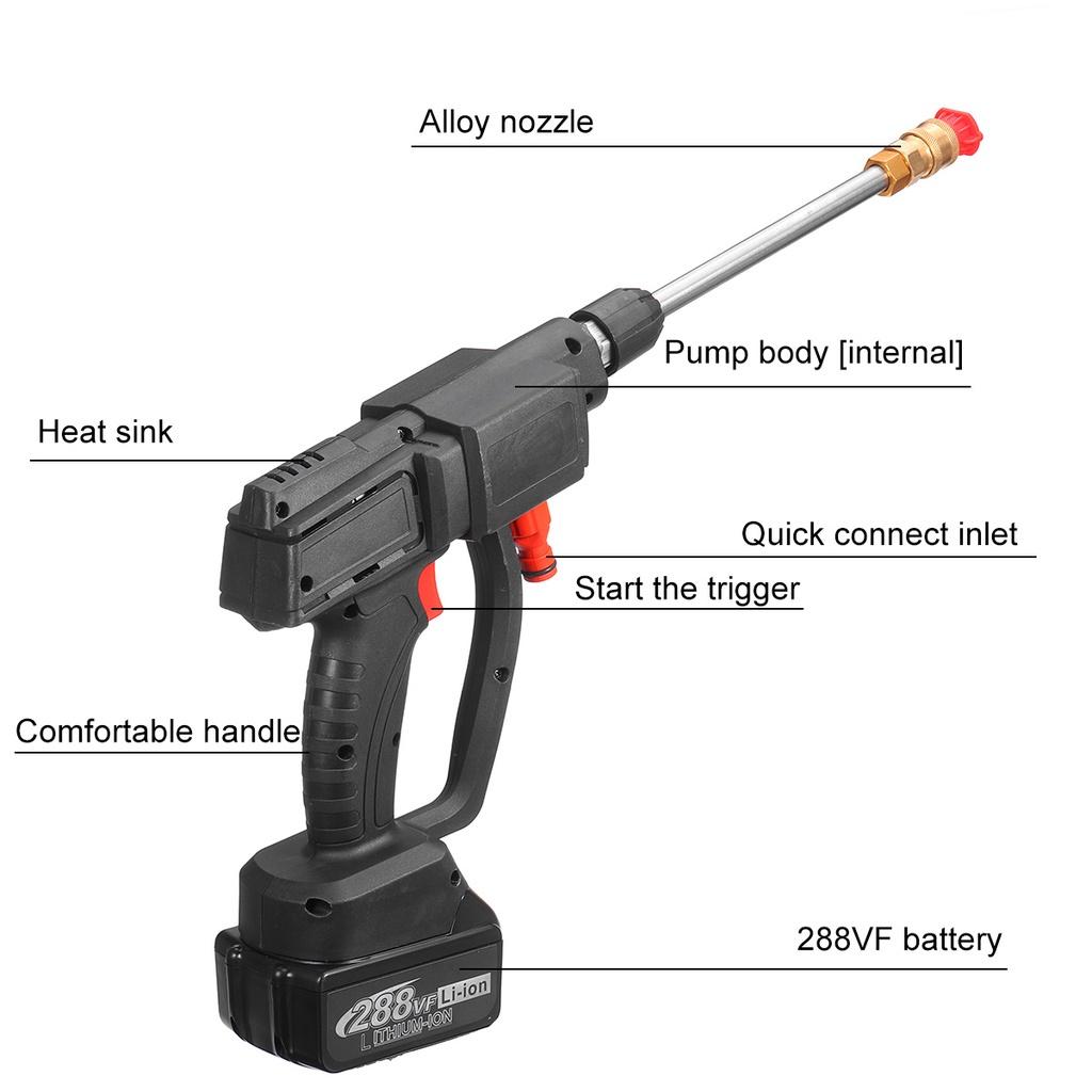 600W 20000mAH Wireless high pressure mini washer cleaner car wash gun foam machine for Car tools
