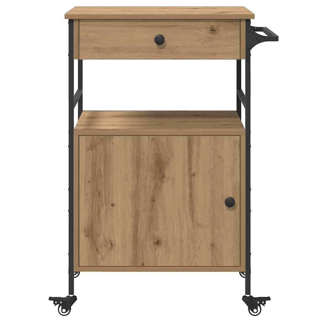 Kitchen Trolley Artisan Oak 56 x 43 x 89.5 cm Engineered Wood