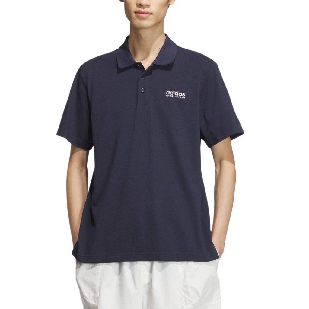 adidas Pique Solid Polo Shirt Asia Sizing 'Navy' Men's JI9053