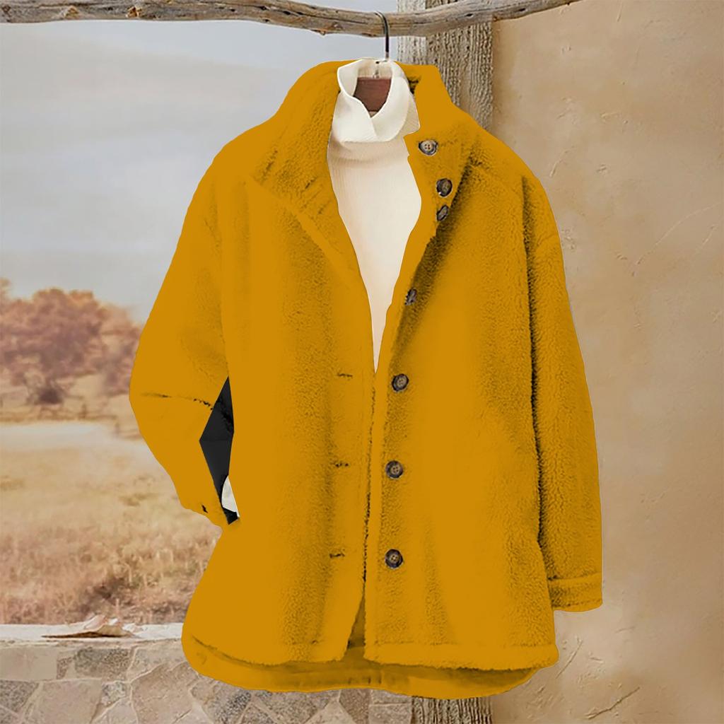 Women's casual loose solid color cardigan hoodie flannel jacket