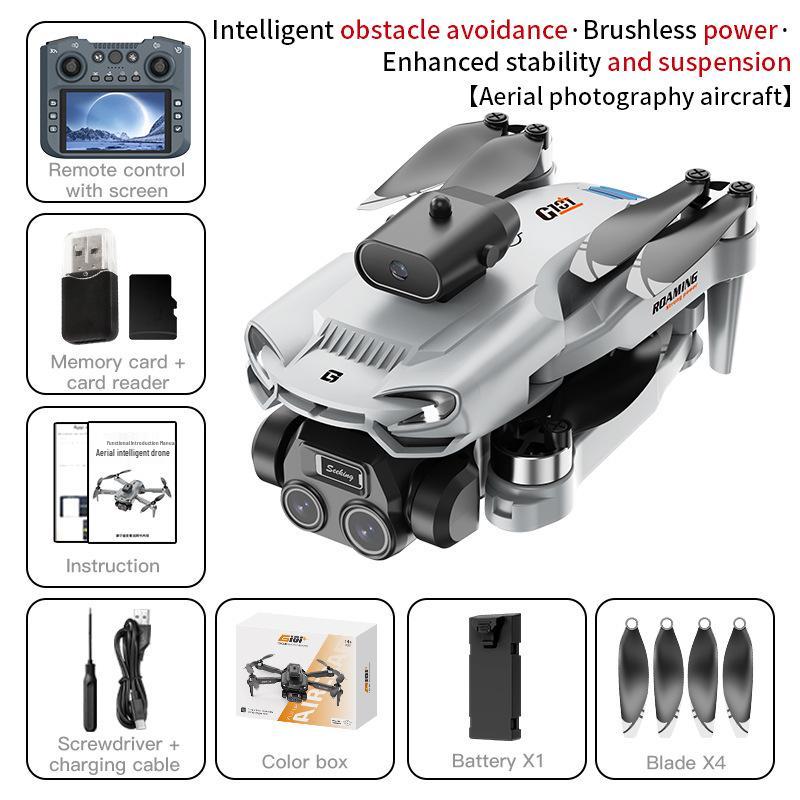 8K HD Mini Foldable Drone: Long Battery Life, Brushless Quadcopter & Large Screen Remote