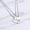 2Pcs Fashion Jewelry Best Friends Heart Letter Pendant Necklaces