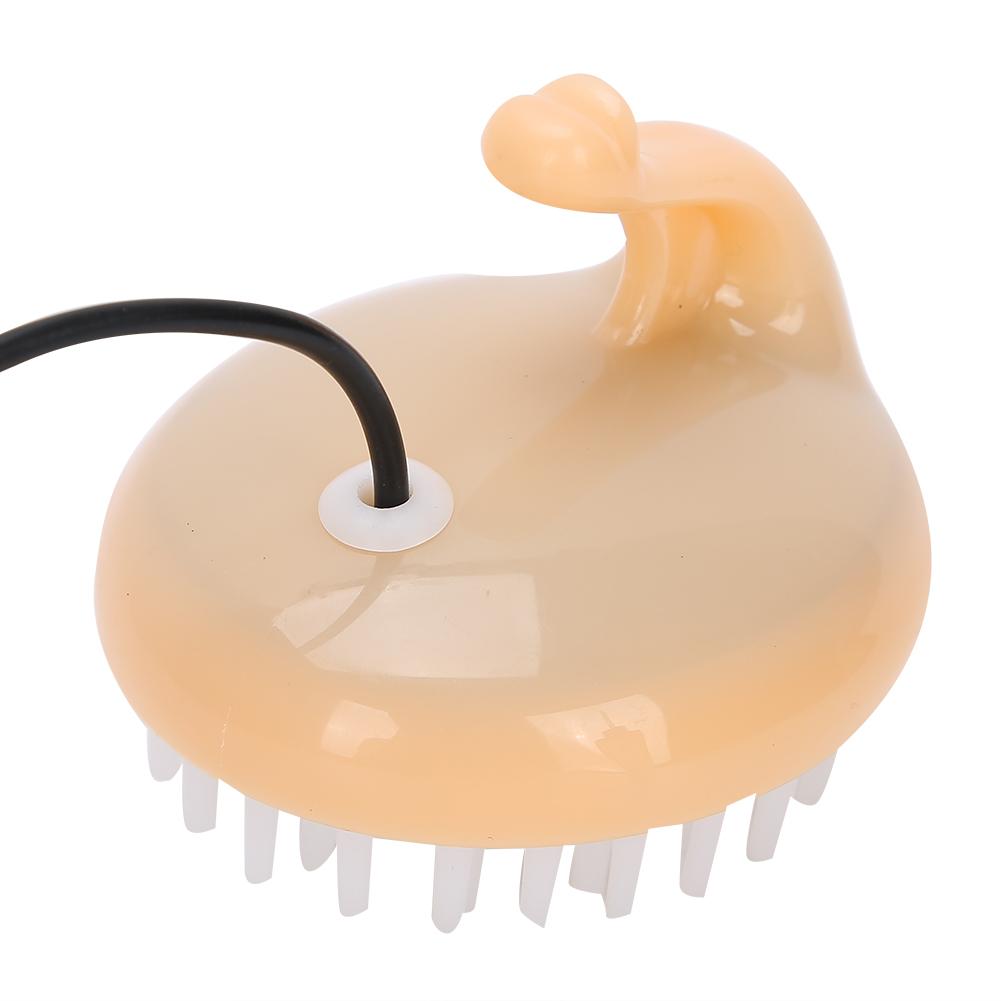 USB Charging Electric Scalp Massage Comb Phototherapy Massage Hair Growth Comb with HandleOrange