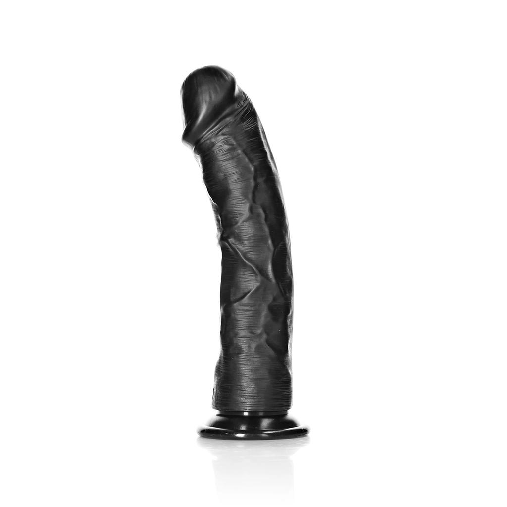 RealRock - Curved realistic dildo with balls and suction cup 23 cm