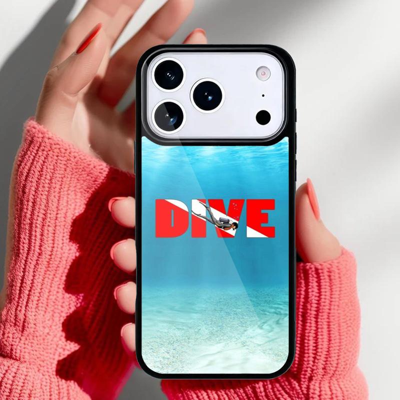 Scuba Diver Diving soft Phone Case for iPhone 17 Air 16e 15 14 13 Pro Max Back Cover for 12 11 Pro Coque