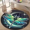 1PC Dragonfly Crescent Office Round Area Rug, Indoor Mat Suitable ForOffice, Under Office Chairs Bedroom Living Room Home Decor, Room Deco, D072
