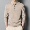 Men's Merino Wool Turn-Down Collar Sweater, Solid Color, Long-Sleeve, 2024 Autumn Collection
