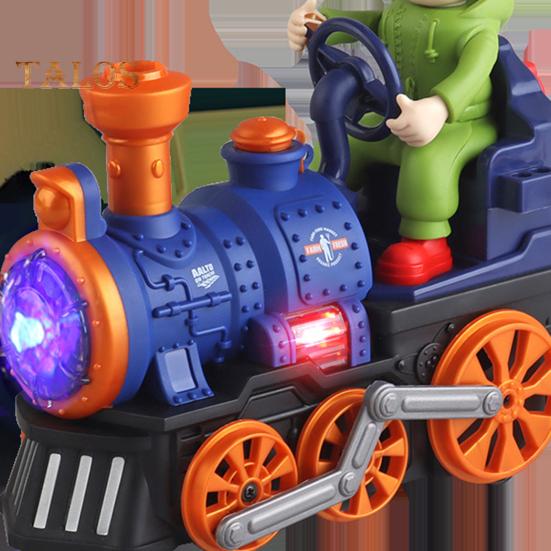 Vaikams skirtas elektrinis garvežys su LED šviesos muzikos purškimu, klasikinis traukinio žaislas, maitinamas baterijomis, lokomotyvas, mažyliams, berniukams ir mergaitėms, dovana