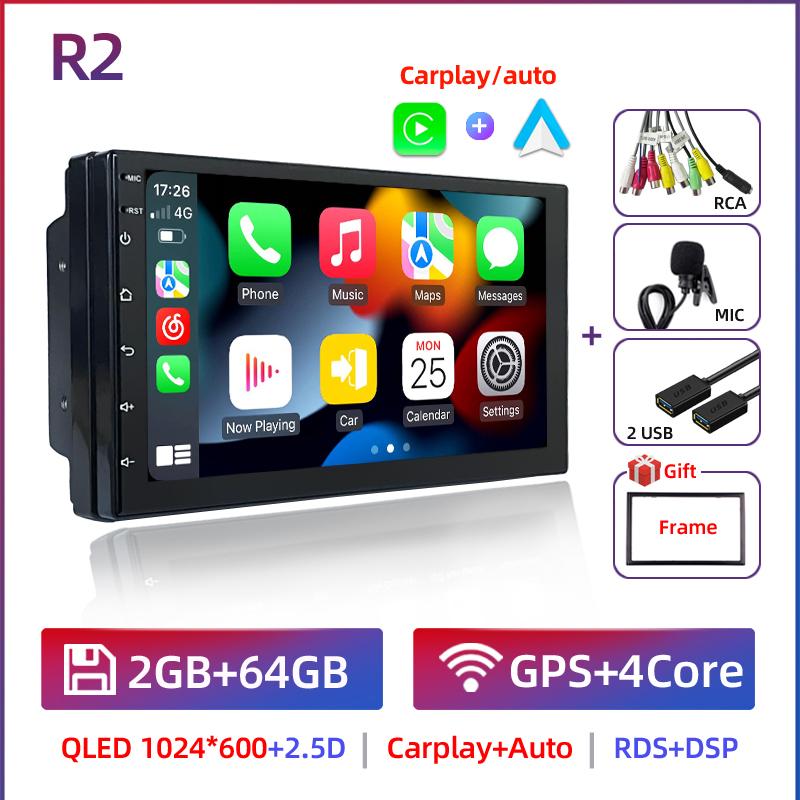 Android 12 2Din Car Radio Multimedia Video Player Universal Auto Stereo GPS MAP For Volkswagen Nissan Hyundai Toyota CR-V Kia