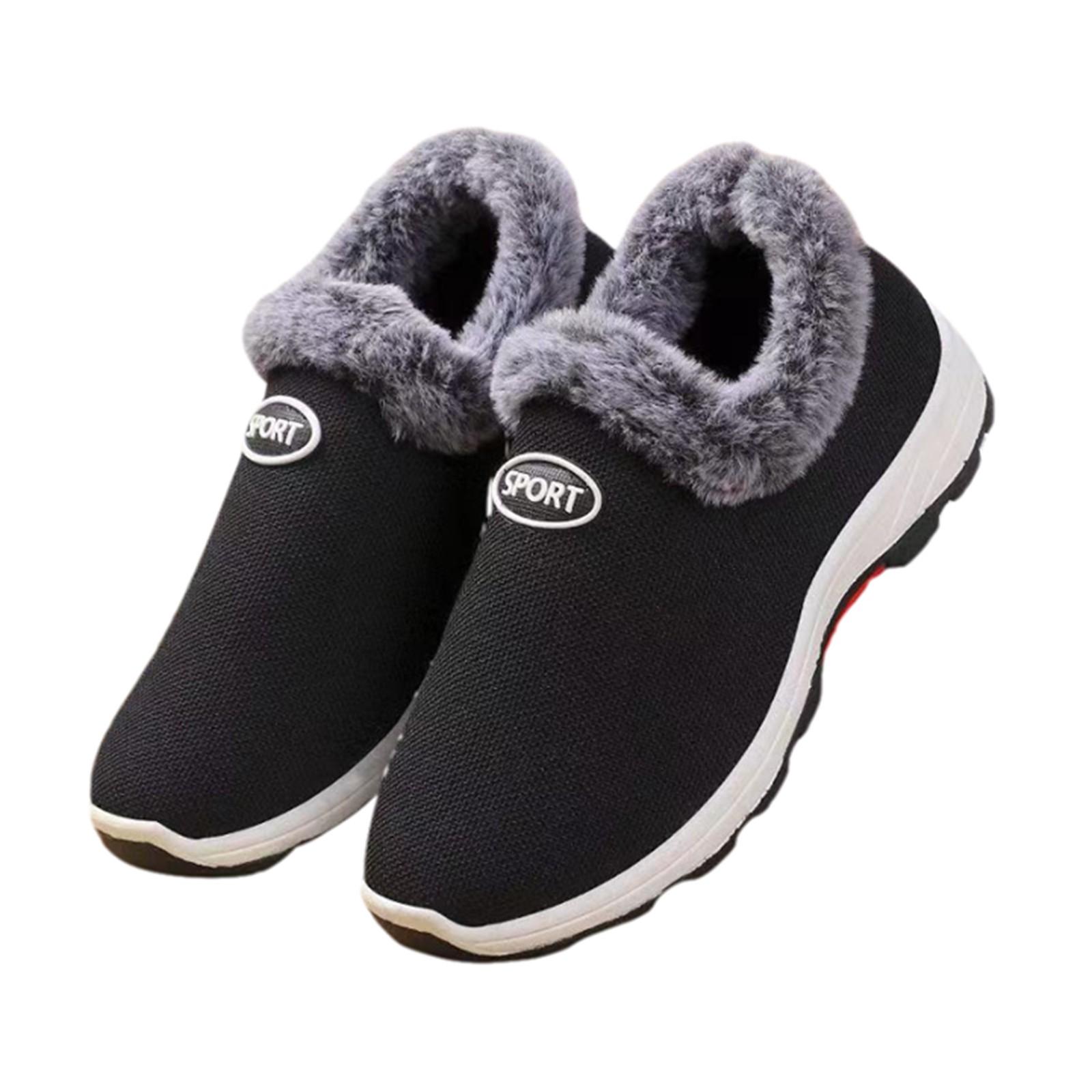 

Winter Cotton Shoes For Middle-aged And Elderly People, Plus Velvet And Thickened Hiking Soles, Warm Cotton Shoes, Flat Snow Boots 41 чорний