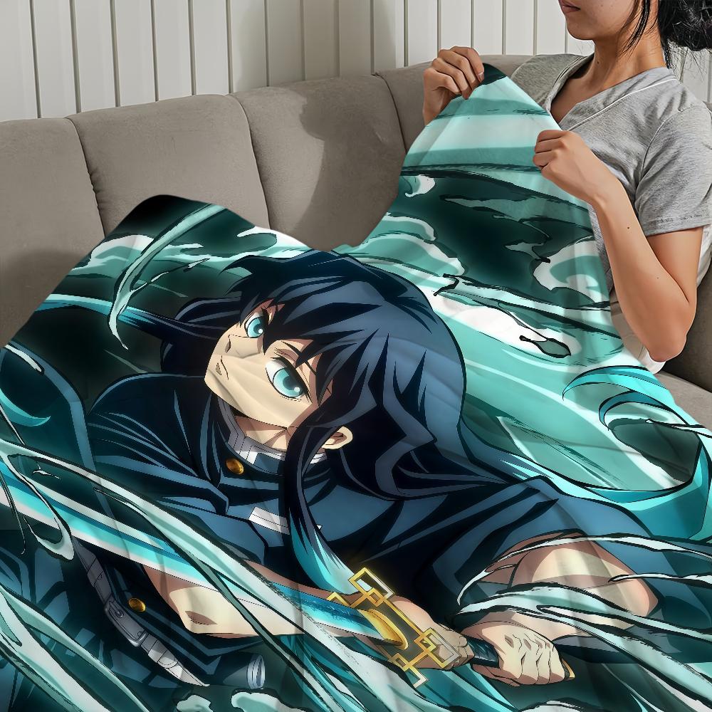 Hot-blood anime D-DemonS S-Slayer Flannel warm comfort soft plush blanket for sofa living room office bedroom travel gift