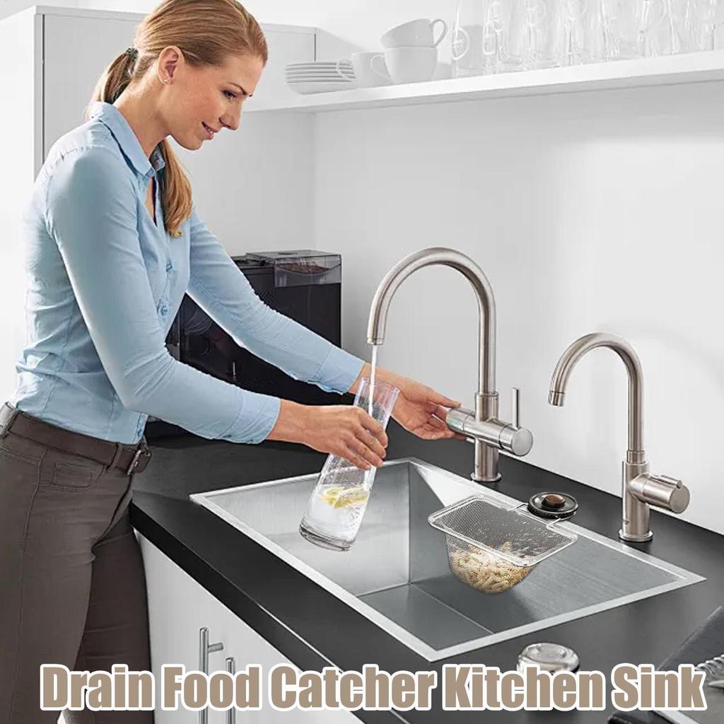 Sink Strainer Basket Holder Suction Cup Drain Holder Sink Strainer Rack With Filter Mesh For Vegetable Leftover Fruit RV