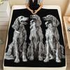 Black Afghan Hound,pattern Flannel Blanket, High Quality Comfortable for All Seasons, Home Decor, Warmth and Comfort, Perfect for Gifts.