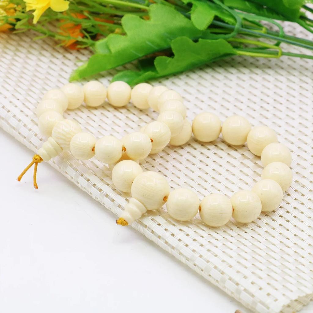 10/14mm Round Beige Beeswaxs Resin Bracelet Tee Amber DIY Anime Jewelry Making Design Women/men Gifts Elastic Bracelets Chain
