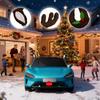 Car Reindeer Antlers Christmas Decoration Deer Ears Glowing LED Antler With Nose Automotive Exterior Window Roof Top Decor