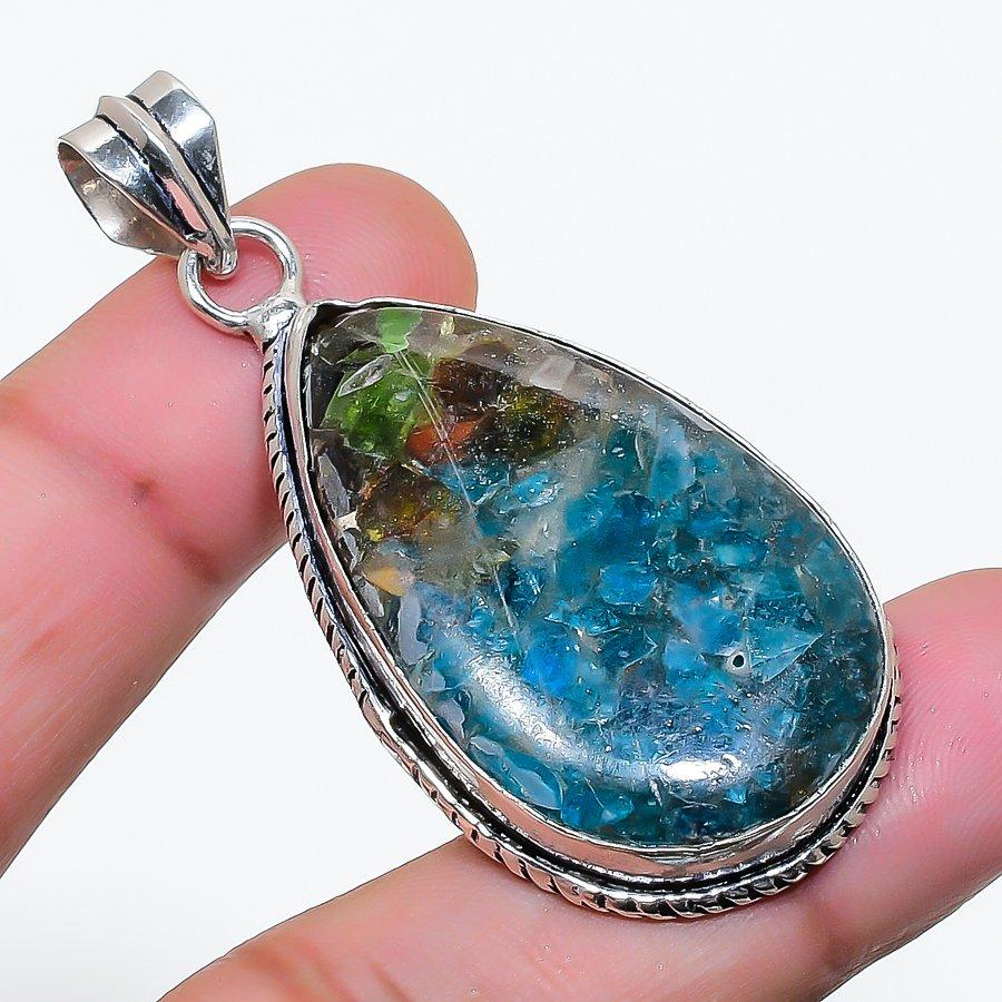 Natural Tourmaline Gemstone Handmade 925 Sterling Silver Pendant 2.05  AP-14744
