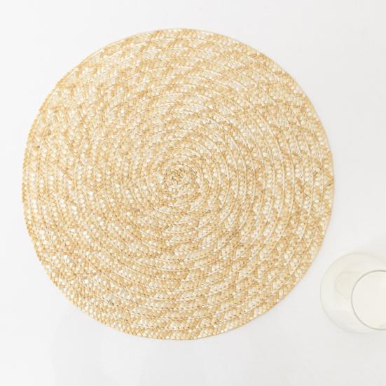 Table Placemat Heat Resistant Cup Handmade Anti-scalding Straw Reusable Hand-woven Braided Coaster Bowl Mat