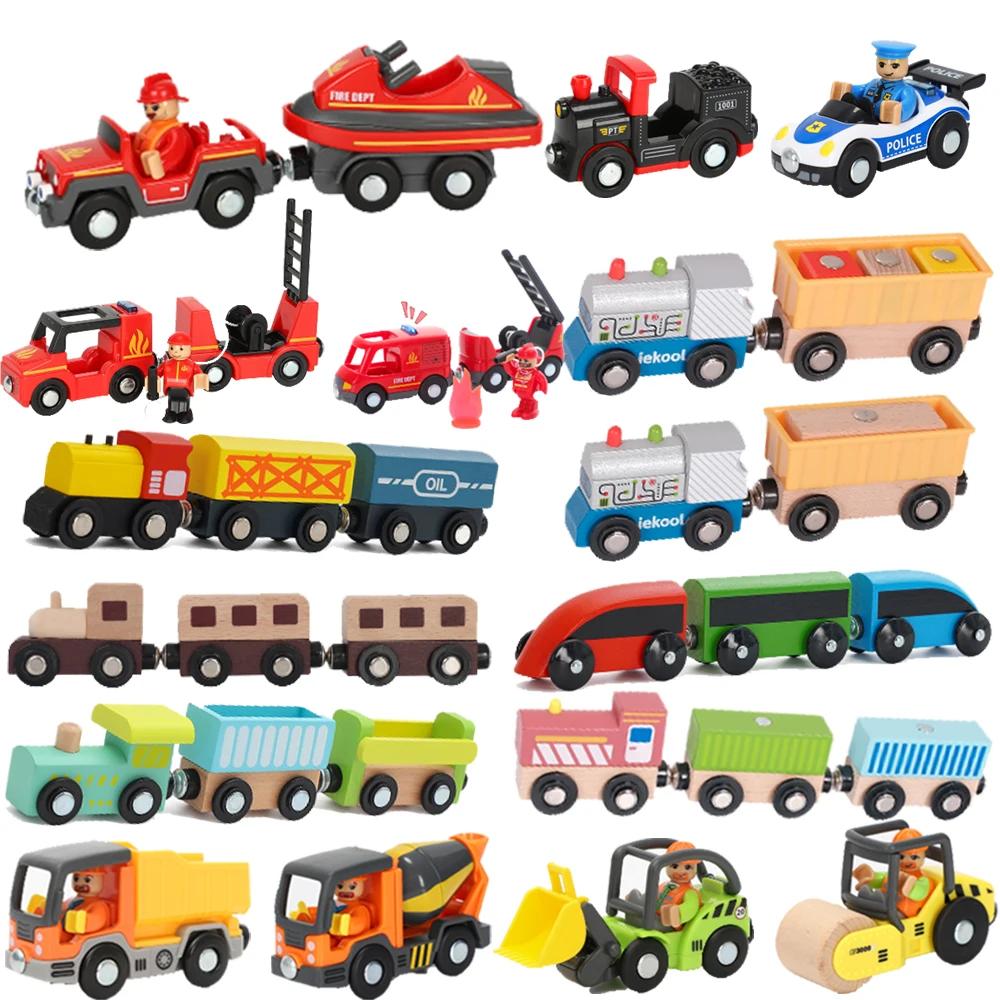 Non-Toxic Wooden Track Electric Locomotive Train Magnetic Car Toy For All Brand Wooden Train Track Railway Toys For Kids Educational Toys