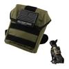 Nylon Dog Harness Backpack, Military Style, Adjustable, Patches, Perfect for Training, Walking, Outdoor Camping, and More. Khaki/Green.