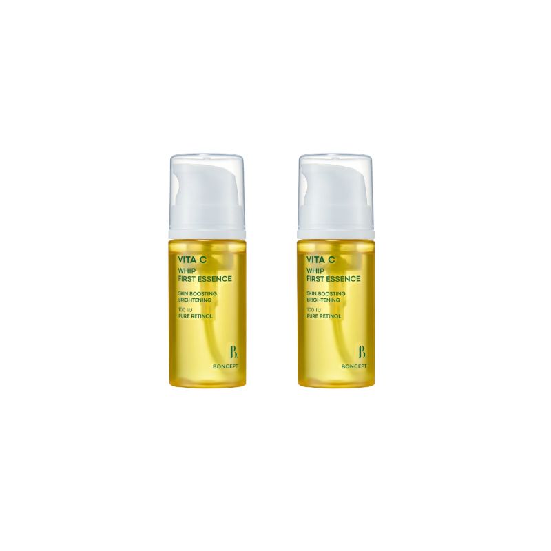 BONCEPT Vita C Whip First Essence 100ml (2PCS Set) - Brightening & Anti-Aging Vitamin C Retinol Foam Essence