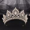 Large Baroque Rhinestone Crown Hairband Exquisite Tiaras Queen Diadem Crystal Crown  Bride Wedding