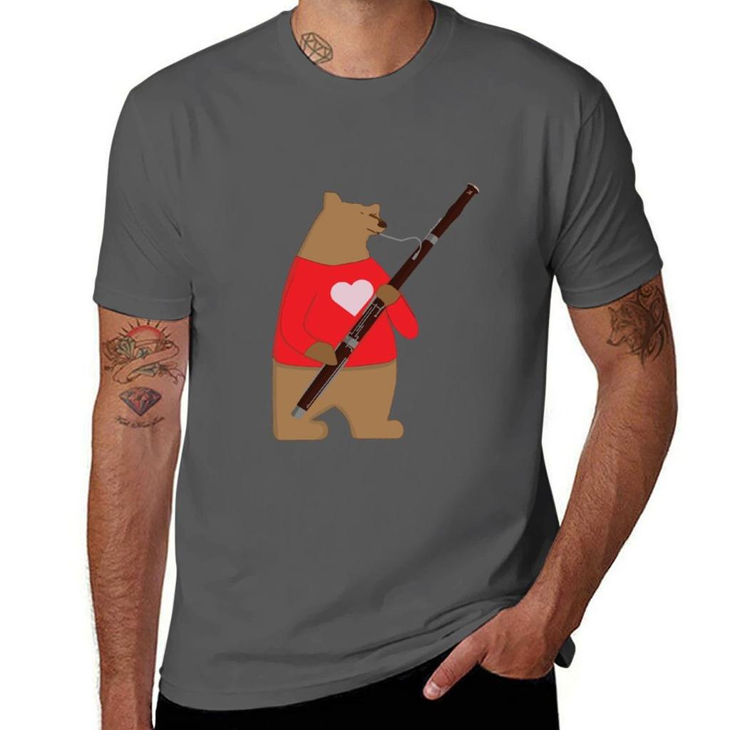 Bear playing bassoon TShirt anime t shirts oversize TShirt