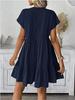 2026 European and American Women's V-neck Ruffle Hem Summer Dress
