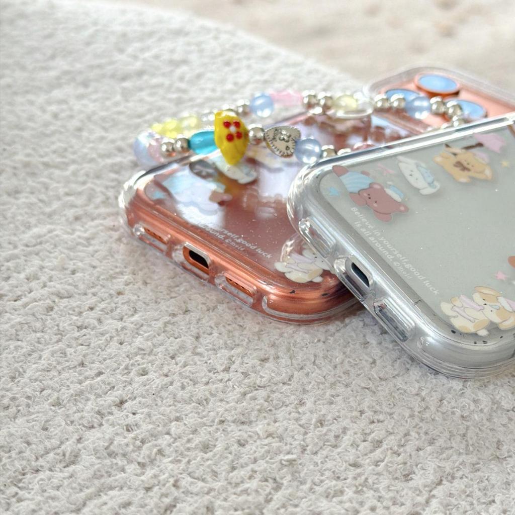 Ochronne etui na telefon Pajama Teddy Bear dla iPhone 13/14/15/16 Pro Max & Apple 17 Pro, okładka damska.