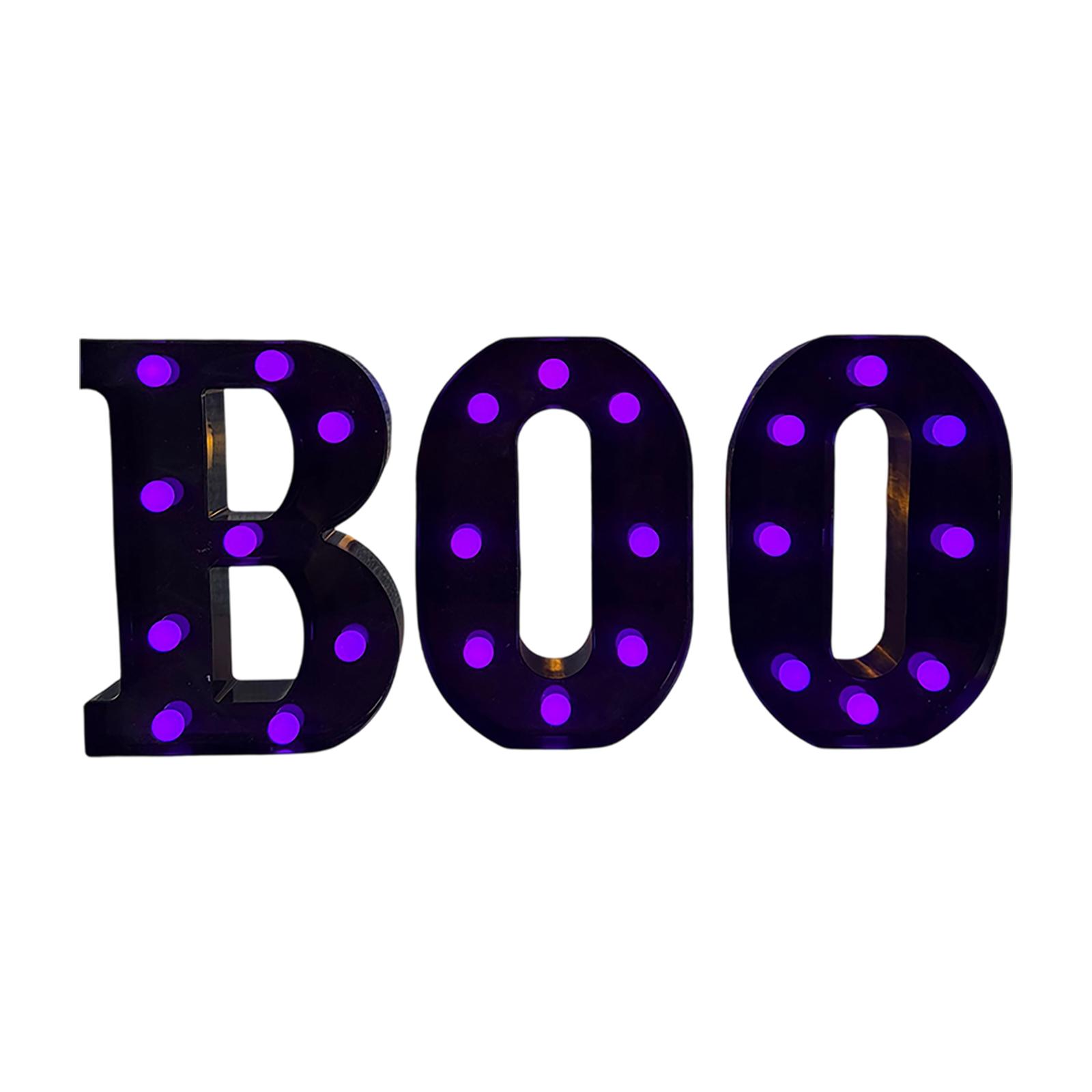 

LED Halloween Letter Lights Festival Luminous Letter Horror Desktop Scene Layout Atmosphere Props Decoration Lights, Desktop Ornaments One Size фиолетовый