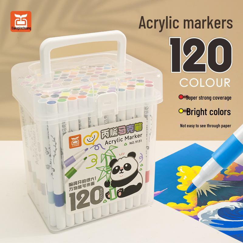 120-Color Acrylic Marker Pens for Kids – Ideal for DIY Painting and Doodling with Colored Pencils