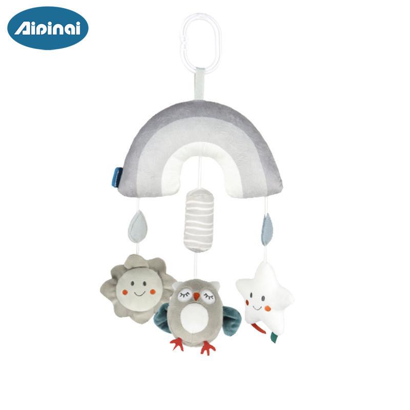 Baby Crib Mobile Rabbit Owl Hanging Toy Plush Sensory Development For Infants