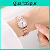 Student Watch Woman Vintage Square Minimalist Quartz Steel Band For Study Use