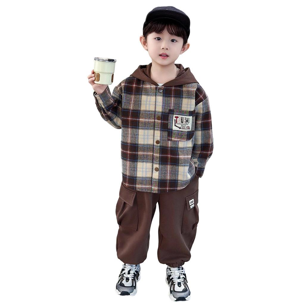 Boys' 2025 Stylish Autumn Three-Piece Set: Cool Shirt, Fashionable Clothes for Spring and Autumn