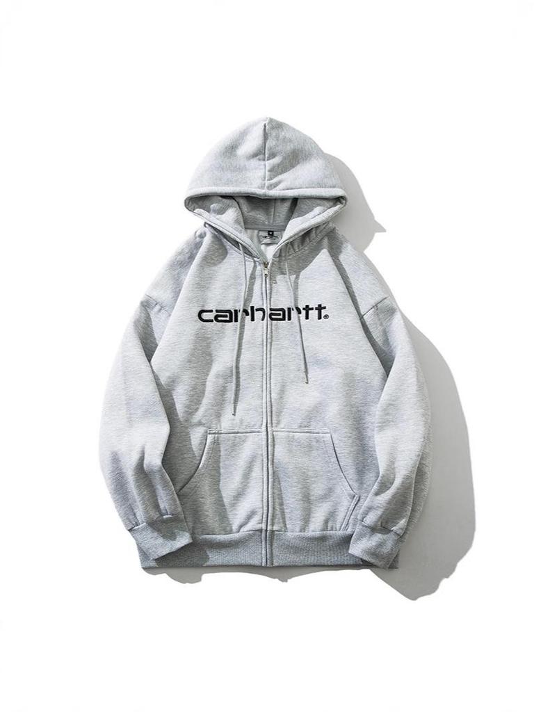 Carhartt 2025 Mikina so zipsom a fleecovou podšívkou s 3D výšivkou pre mužov a ženy